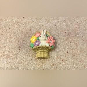 Floral Bunny Basket Brooch